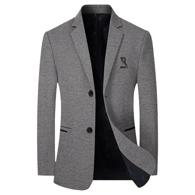 Noi Bărbați Business Casual Blazere Cașmir Costume Jachete Amestec de lână Bărbați Toamnă Iarnă Blazere Slim Fit Costume Mantoane Îmbrăcăminte pentru bărbați