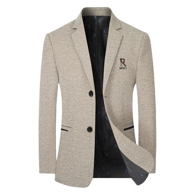 Noi Bărbați Business Casual Blazere Cașmir Costume Jachete Amestec de lână Bărbați Toamnă Iarnă Blazere Slim Fit Costume Mantoane Îmbrăcăminte pentru bărbați