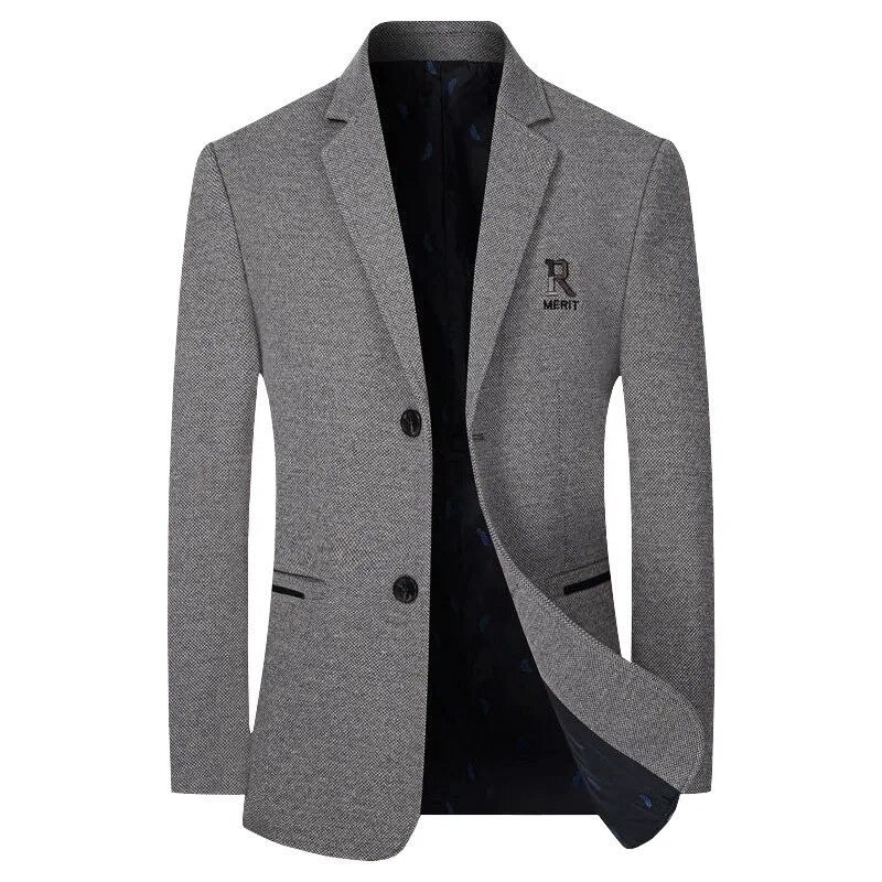Noi Bărbați Business Casual Blazere Cașmir Costume Jachete Amestec de lână Bărbați Toamnă Iarnă Blazere Slim Fit Costume Mantoane Îmbrăcăminte pentru bărbați