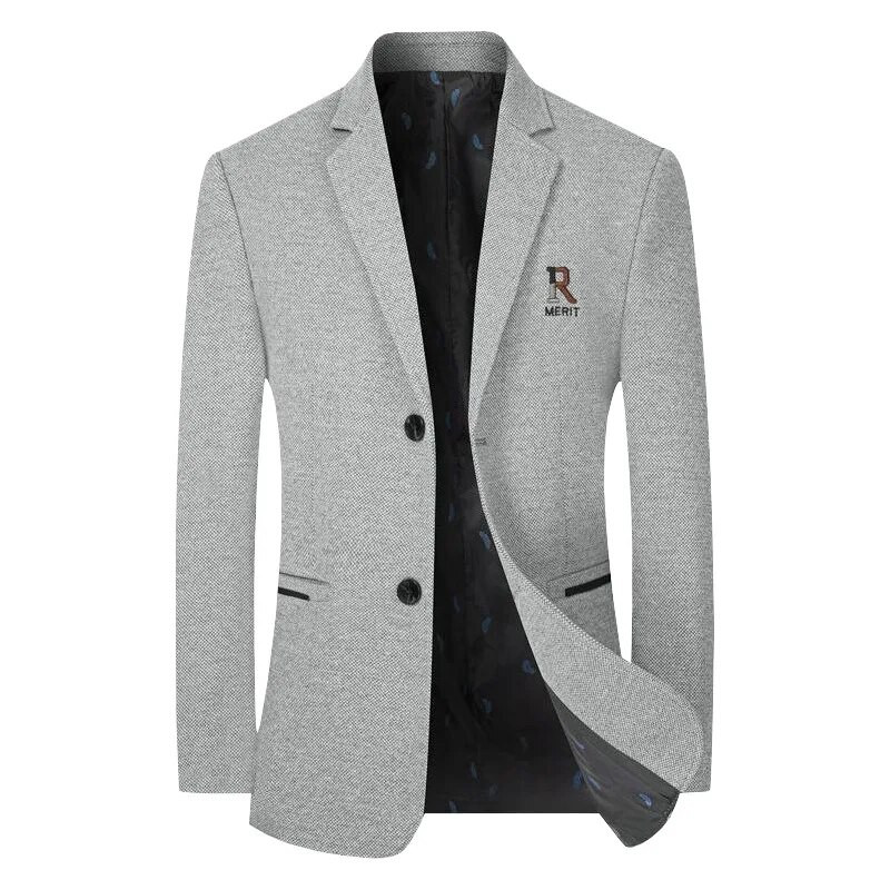 Noi Bărbați Business Casual Blazere Cașmir Costume Jachete Amestec de lână Bărbați Toamnă Iarnă Blazere Slim Fit Costume Mantoane Îmbrăcăminte pentru bărbați