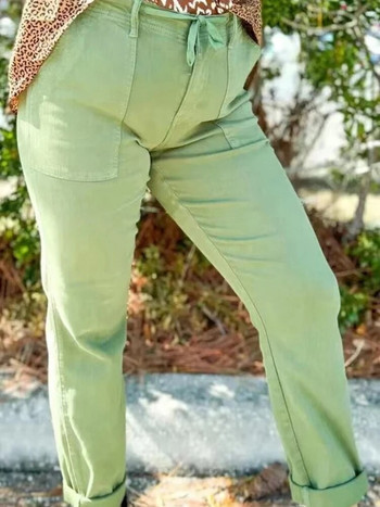 FSMG Дамски свободни харем дънки с голям размер, ежедневни модни удобни прави дънкови панталони с еластична талия за пролетта и есента