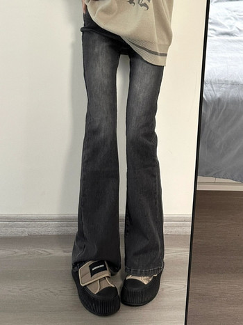 Основни кльощави дънки Дамски американски стил Винтидж изтощени прости дънкови дълги панталони Универсални High Street Slim Ulzzang Популярни