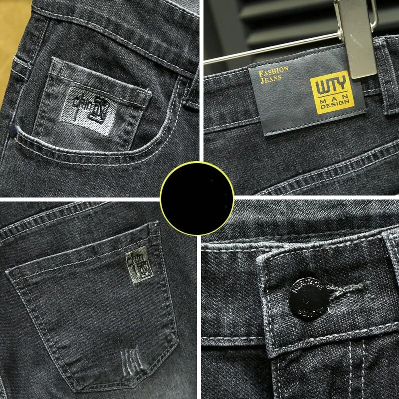 Jesen 2023, nove mode s vezom, muške uske traperice, rastezljive, udobne, traper hlače malih stopala u klasičnom stilu, muške