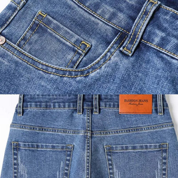 Μόδα 2024 Ανδρικά Stretch Ρετρό Μπλε Τζιν Business Straight Leg Loose Classic Jeans Casual τζιν μακρύ παντελόνι Παντελόνι με όλα τα ταιριαστά