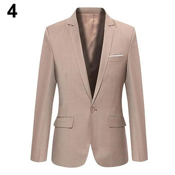 Hot Sale Ανδρικό μονόχρωμο γιακά Slim Blazer Επίσημο επαγγελματικό κοστούμι με ένα κουμπί