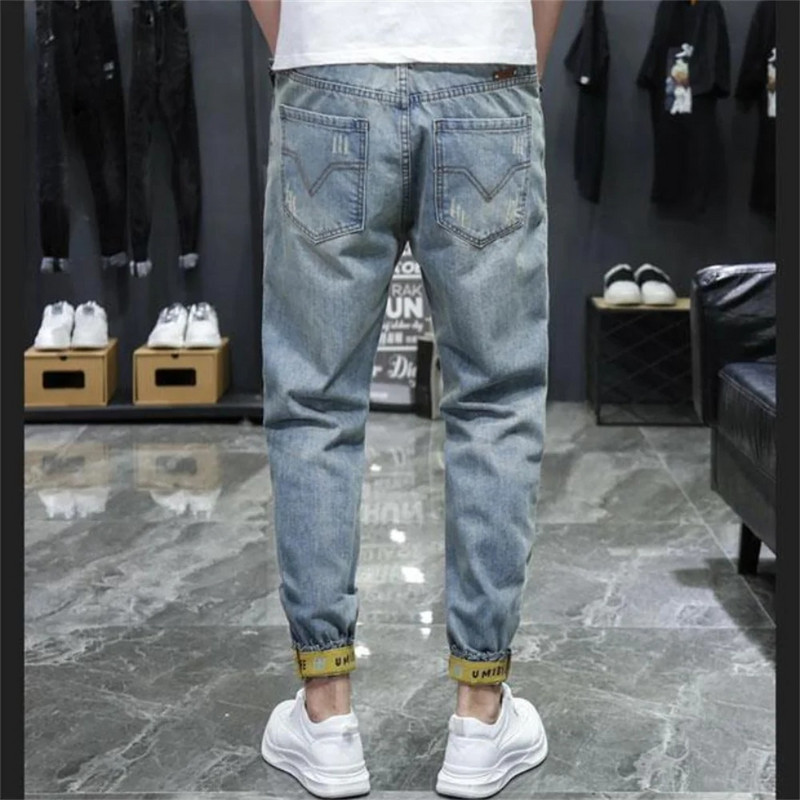 Blugi rupți pentru bărbați Jean Homme Pantalon Streetwear Moda Hombre Pantaloni din denim Motociclist de înaltă calitate pentru bărbați Patchwork Harem Moda