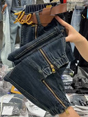 Blugi harem de toamnă cu fermoar la modă coreeană, pantaloni largi, drepti, cu talie înaltă, pantaloni de jeans pentru femei 4XL