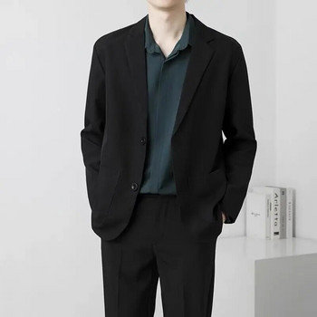 Кафяв черен блейзър Мъжки тънък моден социален мъжки сако Корейски бизнес ежедневен костюм Яке Мъжки офис официален блейзър