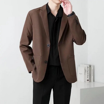 Καφέ Μαύρο Μπλέιζερ Ανδρικό Μπουφάν Ανδρικό Ανδρικό Κοινωνικό Φόρεμα Μόδας Αδύναμη Εφαρμογή Κορεάτικο επαγγελματικό κοστούμι επαγγελματικό σακάκι Ανδρικό επίσημο μπλέιζερ γραφείου