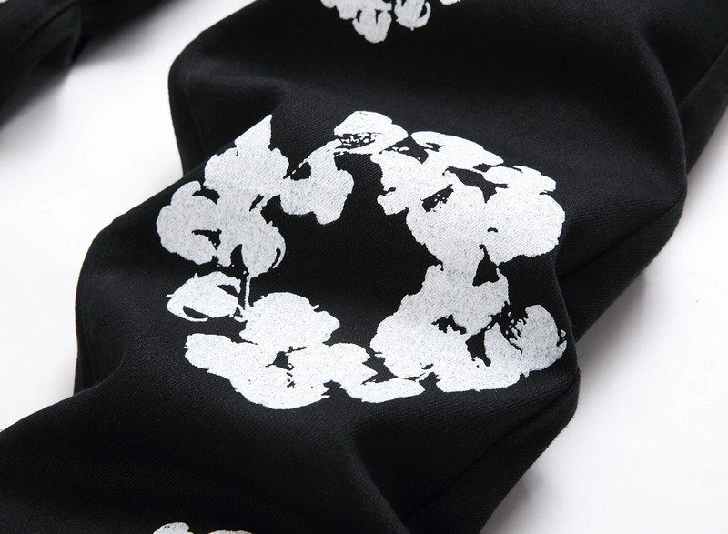 velika veličina 40 42 Europski modni stil Muške jenas traper hlače Uske hlače s rupama s otisnutim prugama Uske crne traperice za muža 1322