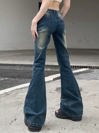 Weekeep y2k Γυναικεία τζιν χαμηλού ύψους Βασικά streetwear ραμμένα Vintage τζιν παντελόνια Κορεάτικη μόδα Παντελόνι Harajuku Αισθητική δεκαετία του \'90