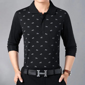 Primăvară și vară, pentru bărbați, cu mâneci lungi, de jos, ocazional, ocazional, ocazional, ocazional, lejer, la modă, imprimeu casual, buzunar la guler POLO