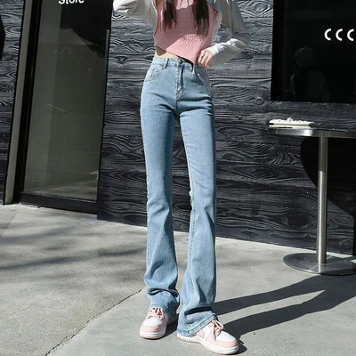 Ženske široke traperice u 8 boja, hlače, hlače na kopčanje, rastezljive jeggings s patentnim zatvaračem, elastične traper hlače uskog kroja, ležerne modne hlače