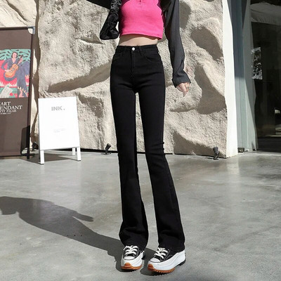 Ženske široke traperice u 8 boja, hlače, hlače na kopčanje, rastezljive jeggings s patentnim zatvaračem, elastične traper hlače uskog kroja, ležerne modne hlače