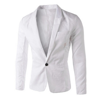 Мъжки официален костюм, якета, бизнес униформа, работни блейзъри, едноцветни обикновени тънки бели сватбени костюми за мъже, блейзър яке