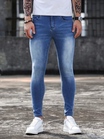 Y2k Παντελόνι Ανδρικό Τζιν για άντρες Μονόχρωμο τζιν με πολλές τσέπες μεσαία μέση Κλασικό παντελόνι Fahsion Ανδρικό καθημερινό streetwear 2023