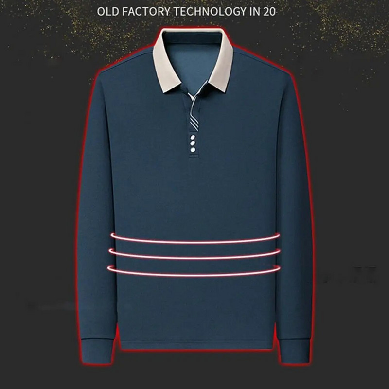 Muški pulover Top Elegantni muški pulover na rever uski kroj srednje dužine, mekani, prozračni za proljeće i jesen, ležerna odjeća, jednobojni muškarci