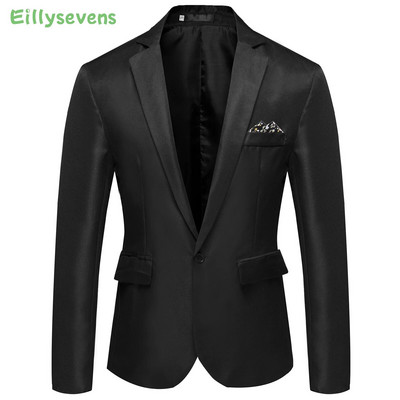 Retro Suit for Men Mens Casual Autumn And Winter Trend Collar Single Two Buttons Slim Fit Round Hem Pockett Jacket And Tuxedo
