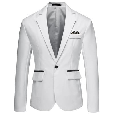 Costum retro pentru bărbați, ocazional, toamnă și iarnă, guler, un singur doi nasturi, cu tiv rotund, jachetă și smoking