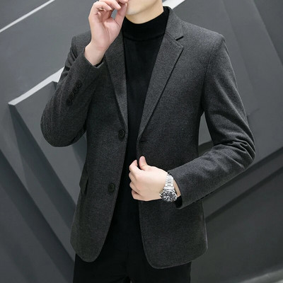 High Quality Blazer Men`s Youth Korean Fashion Trend Advanced Simple Business Casual Elegant Party Gentleman Slim Suit Jacket