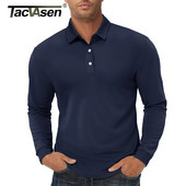 TACVASEN Polo cu mânecă lungă Tricouri pentru bărbați, cu uscare rapidă, tricouri ușoare de golf, ocazional, tricou de lucru, tricou sport, pulover, topuri pentru bărbați
