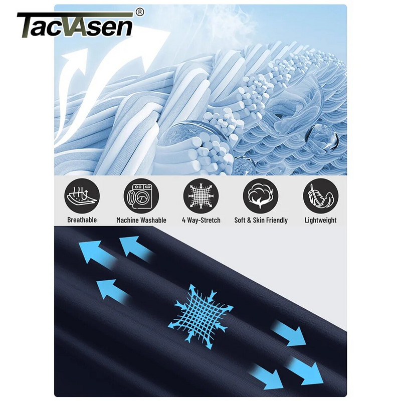 TACVASEN ilgomis rankovėmis Polo marškinėliai Vyriški greitai džiūstantys lengvi golfo polo marškinėliai Laisvalaikio darbo marškinėliai Sportiniai marškinėliai megztiniai Vyriški