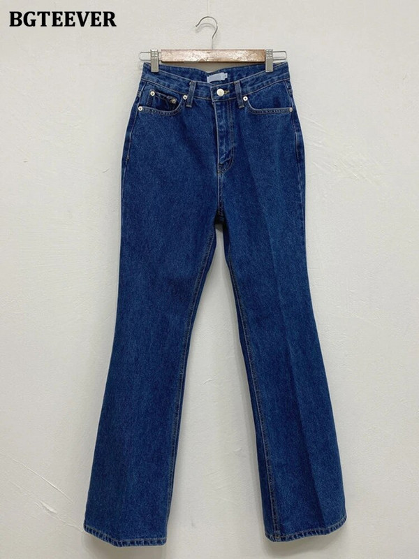 BGTEEVER Stílusos, magas derekú, női kiélezett farmer nadrágok tavaszi nyári zsebek, feszített női farmernadrágok