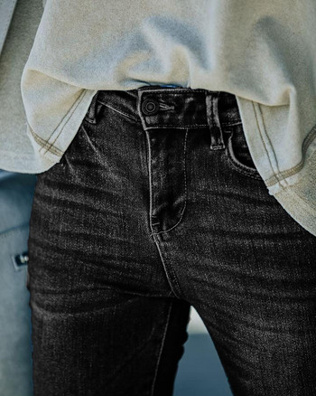 2021 Нови кльощави дънки с висока талия за жени Ретро тесни дънкови панталони с висока еластичност Улични ежедневни панталони S-2XL Drop shipping
