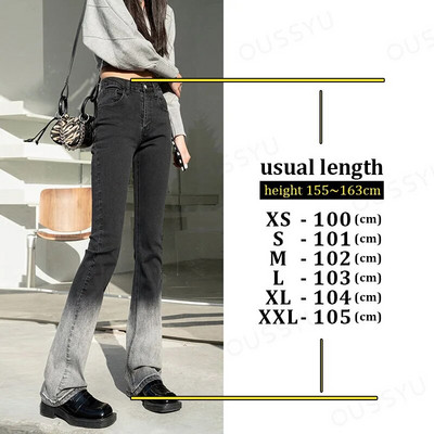 Blugi evazați Femei, verde, vintage, denim, pantaloni elastici cu talie înaltă, la modă, cu buzunar, de culoare solidă, cu picior lat, spălat, mai lung