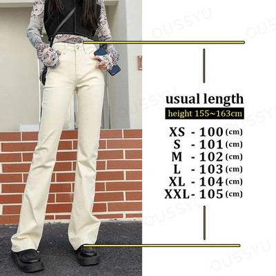 Blugi evazați Femei, verde, vintage, denim, pantaloni elastici cu talie înaltă, la modă, cu buzunar, de culoare solidă, cu picior lat, spălat, mai lung