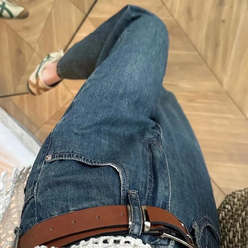 Blugi supradimensionați din mătase cerească, subțiri, cu colaps, pentru femei, vara 2023, noi pantaloni subțiri cu picioare largi Pantaloni Harlan