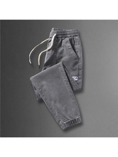 Japanska korejska moda Muške traperice širokih nogavica Nove ulične ravne traper hlače s vrećastim elastičnim strukom Muške ležerne široke hlače