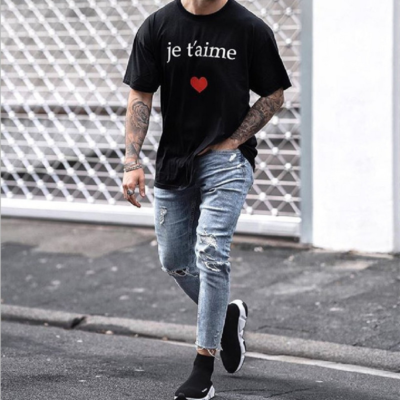 Skinny Jeans Muške Streetwear Destroyed Ripped Jeans Homme Hip Hop Broken Modis Male Pencil Biker Hollow Out Light Blue Jeans Pants
