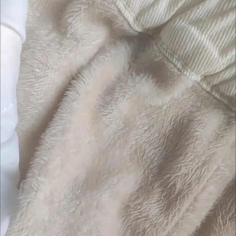 Blugi harem largi, căptușiți cu pluș, iarnă, plus pantaloni din denim cu talie înaltă îngroșați de catifea, pentru femei, pantaloni negri caldi coreeani