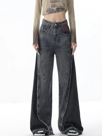 Μόδα Grunge Τζιν με καμπάνα Γυναικεία Ψηλόμεση Λεπτό τζιν παντελόνι γραφείου Lady Streetwear Vintage αισθητική δεκαετίας 2000