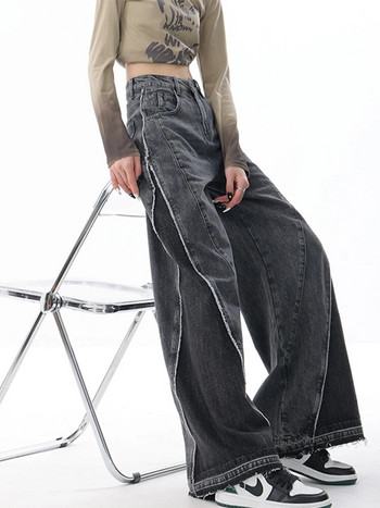 Μόδα Grunge Τζιν με καμπάνα Γυναικεία Ψηλόμεση Λεπτό τζιν παντελόνι γραφείου Lady Streetwear Vintage αισθητική δεκαετίας 2000