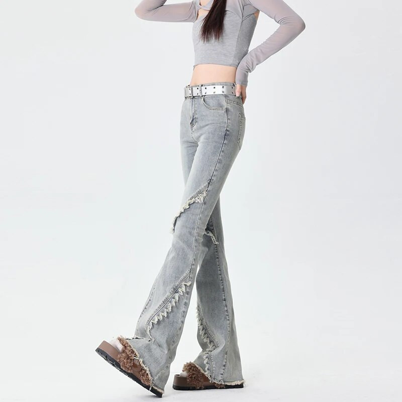 Fényes farmer, női magas derekú, rugalmas, vékony pamut farmer, női feszes bojt, nadrág divat, utcai stílus, vintage, alkalmi nadrág