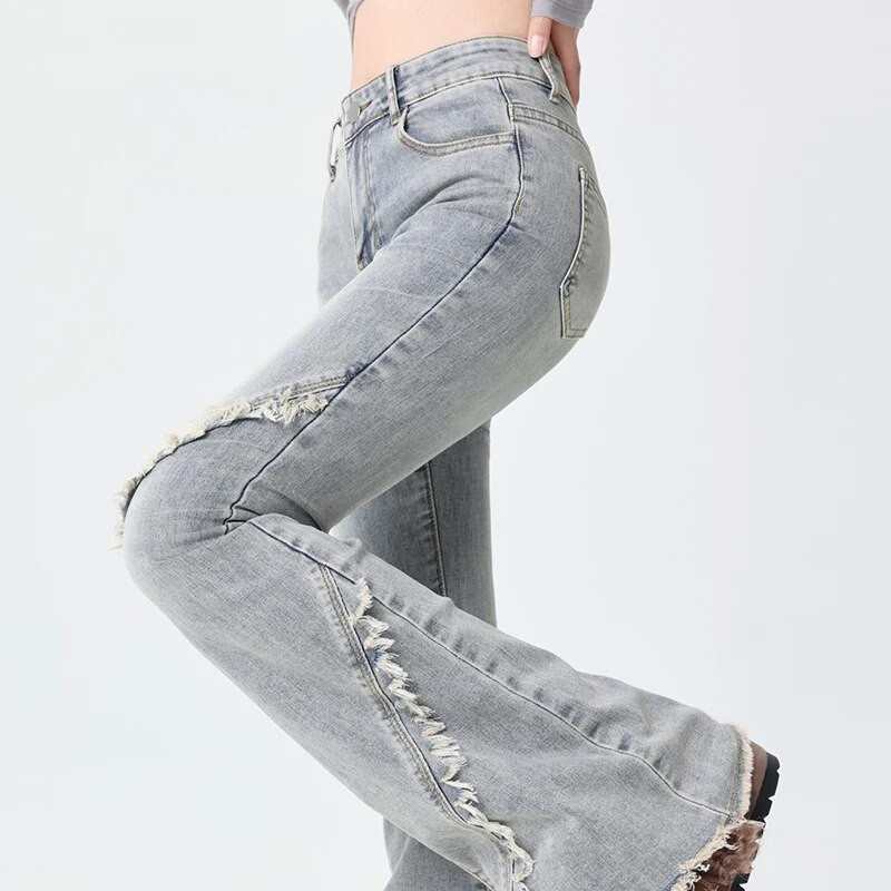 Fényes farmer, női magas derekú, rugalmas, vékony pamut farmer, női feszes bojt, nadrág divat, utcai stílus, vintage, alkalmi nadrág