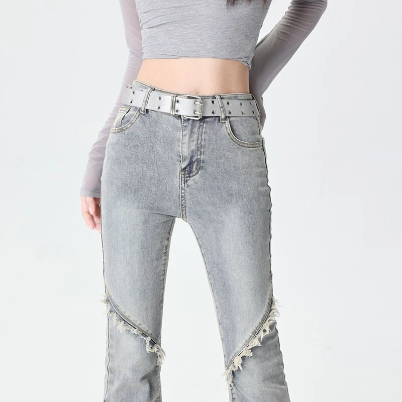 Fényes farmer, női magas derekú, rugalmas, vékony pamut farmer, női feszes bojt, nadrág divat, utcai stílus, vintage, alkalmi nadrág