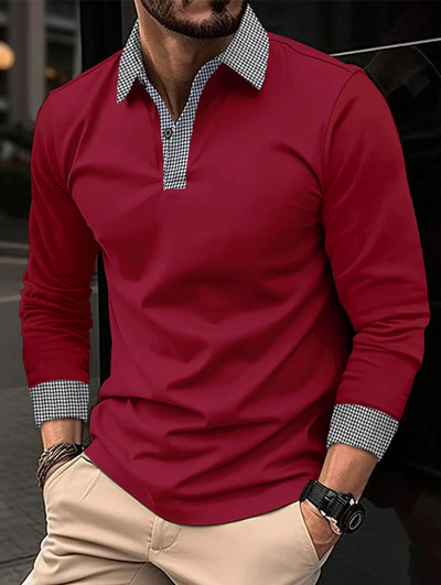 2024 Tricouri polo casual pentru bărbați, tricouri cu revere, mozaic, pentru bărbați, ocazional, afaceri, golf, sport, tricouuri, respirabile, pentru bărbați, tricouri