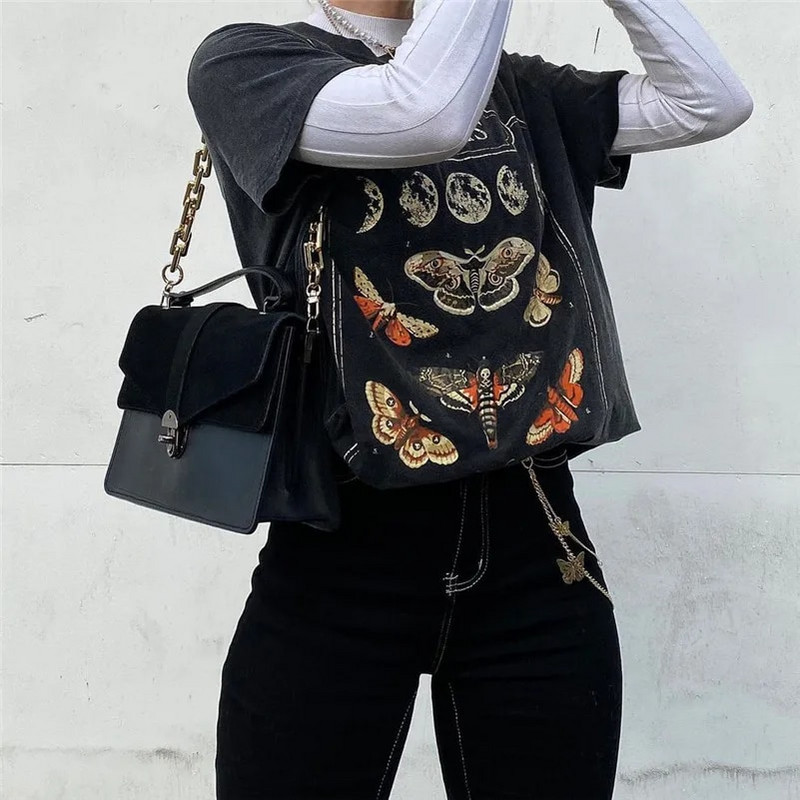 Blugi skinny stretch pentru femei, retro, negri, punk, Y2K, pantaloni skater cu talie înaltă, pantaloni lungi cu clopoței.