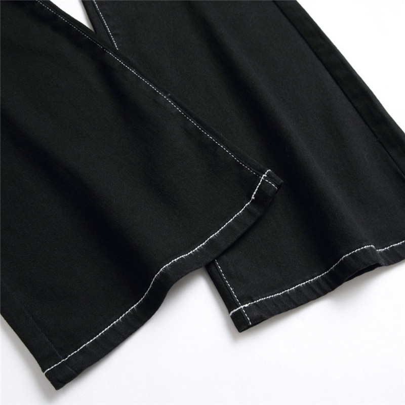 Blugi skinny stretch pentru femei, retro, negri, punk, Y2K, pantaloni skater cu talie înaltă, pantaloni lungi cu clopoței.