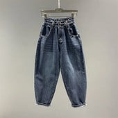 Magas derekú női farmer Vintage BF stílusú utcai viselet laza divat, rugalmas farmer sokoldalú széles szárú nadrág Z13