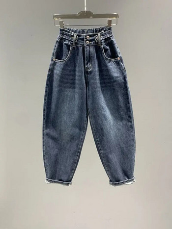 Ψηλόμεσο γυναικείο τζιν Vintage Streetwear σε στυλ BF Loose Fashion Ελαστικό τζιν Ευέλικτο παντελόνι με φαρδύ πόδι Z13