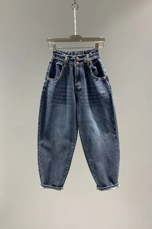 Magas derekú női farmer Vintage BF stílusú utcai viselet laza divat, rugalmas farmer sokoldalú széles szárú nadrág Z13