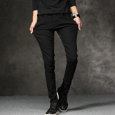 New Arrival Fashion Men Jeans Stretch Black Color Casual Pencil Pants Elastic Tight Trousers Streetwear Narrow Skinny Jeans Men