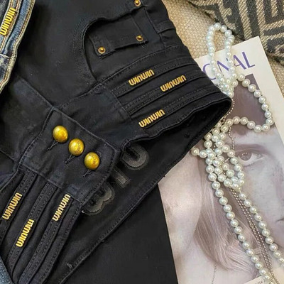 Pantaloni din blugi pentru studenți, slăbiți, groși, blugi de iarnă, blugi elastici de pluș, pantaloni casual din catifea, cu talie înaltă.