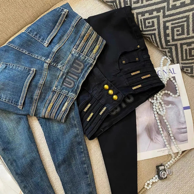 Pantaloni din blugi pentru studenți, slăbiți, groși, blugi de iarnă, blugi elastici de pluș, pantaloni casual din catifea, cu talie înaltă.