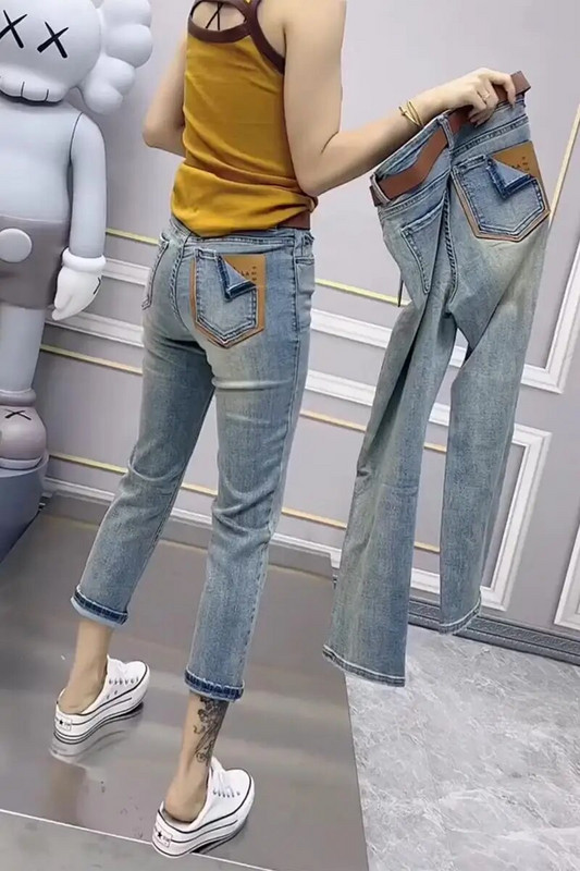 Blugi supradimensionați pentru femei, vară, subțiri 2023, blugi pentru femei, New Fat Sister, subțiri, 9/8, pantaloni drepti din pipă