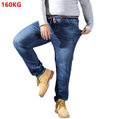 Blugi elastici de toamnă blugi supradimensionați pentru bărbați cu talie elastică largi 160 kg 8XL 7XL 6XL blugi denim pantaloni supradimensionați pentru bărbați